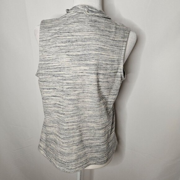 NEW J.Jill Pure Jill Medium Petite French Terry Sleeveless Mock Neck Top Heather - Picture 6 of 8
